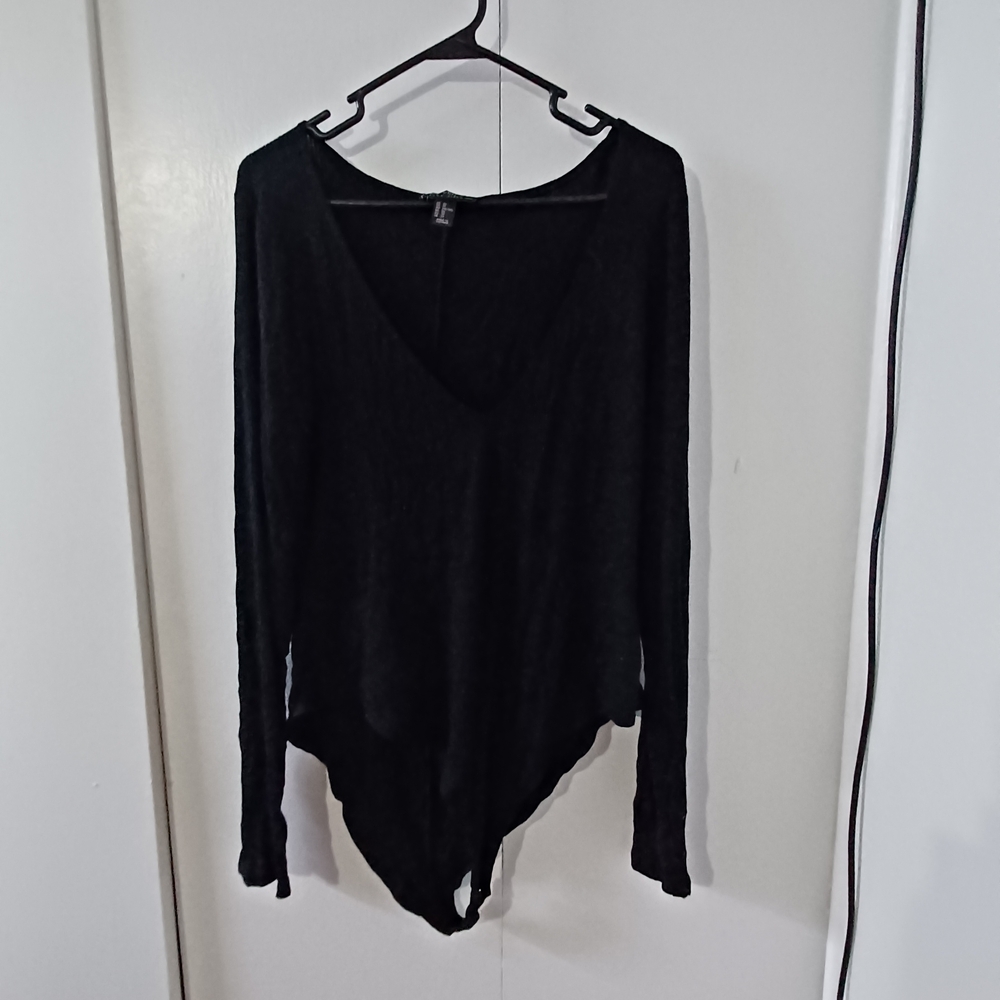 Forever 21 Black Long Sleeve Bodysuit